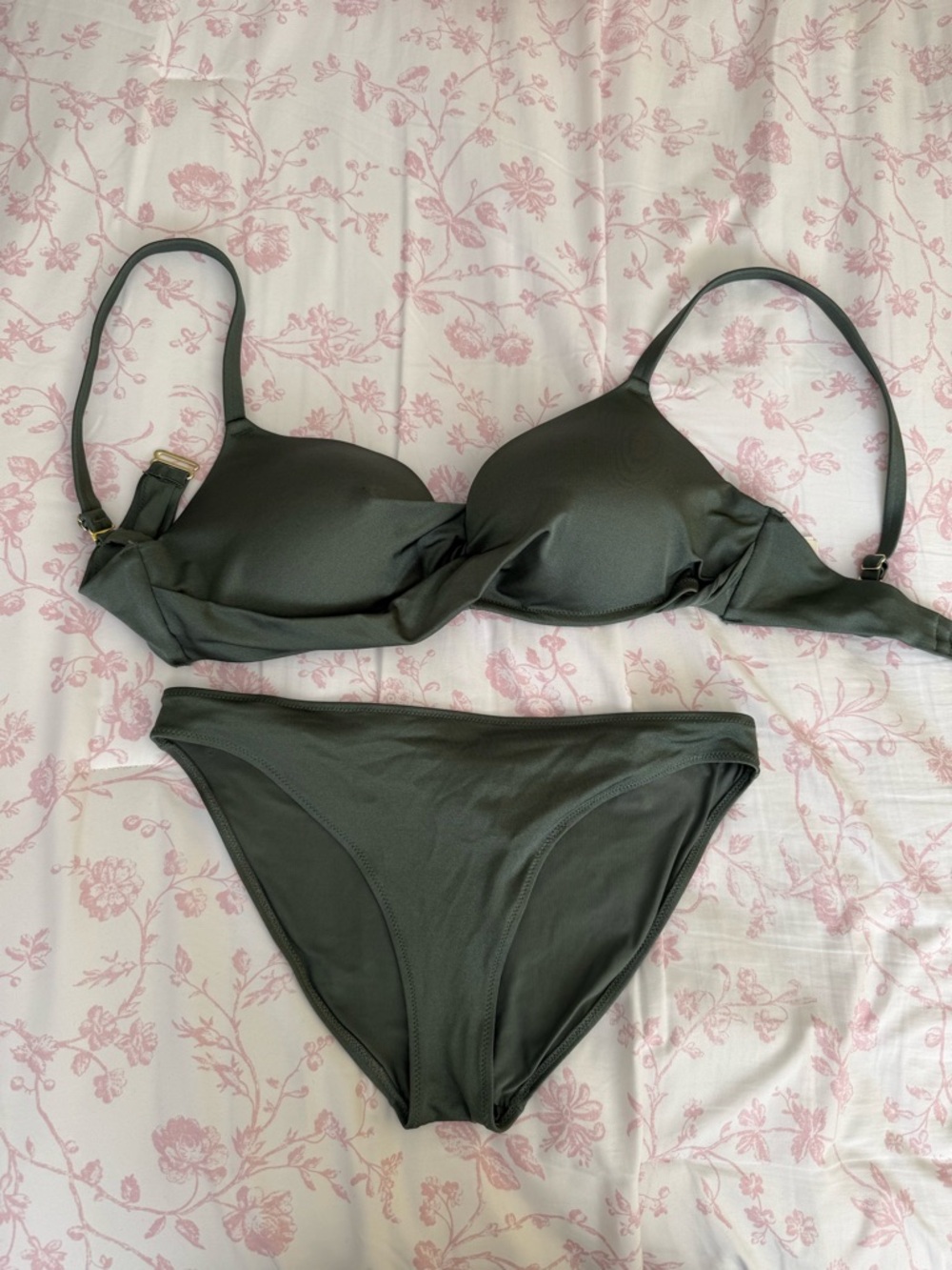 H&M Dark Olive Green Two-Piece Bikini